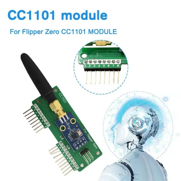 For Flipper Zero CC1101 Module Development Board 433MHz Sub-GHz GPIO Antenna for Flipper Zero External devBoard Attachment