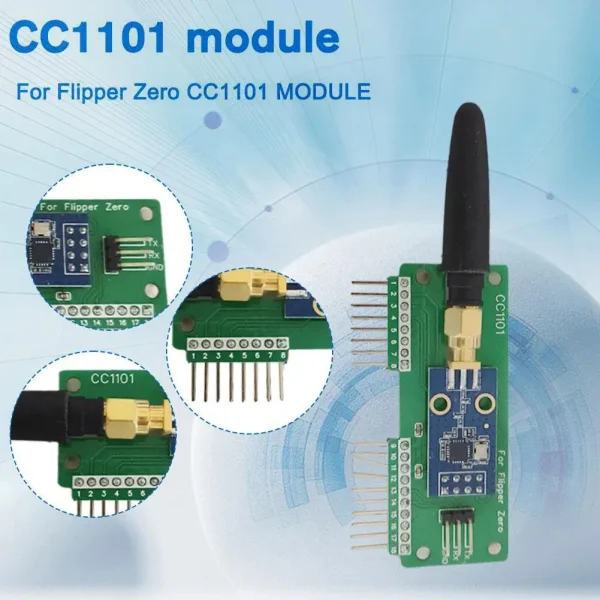 Flipper Zero CC1101 Module – 433MHz Sub-GHz GPIO Antenna DevBoard